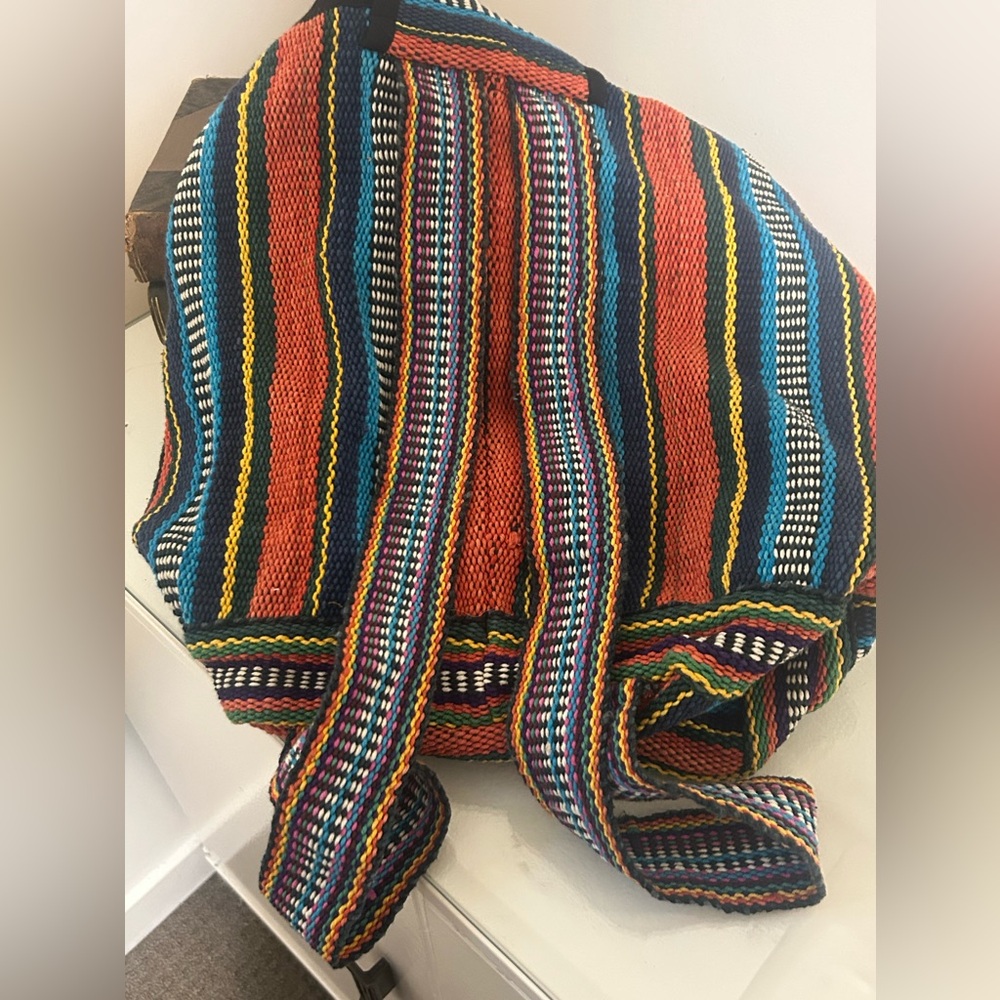 Multicolor Striped Women's Backpack - Picture 3 of 7